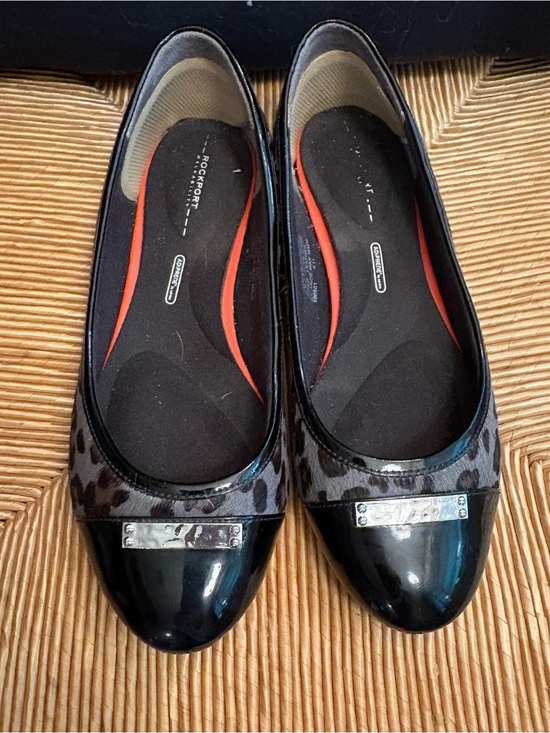 Rockport Shoes - Rockport Women A11961 Gray Leopard Print Haircalf Ballet Flats Size 6 M